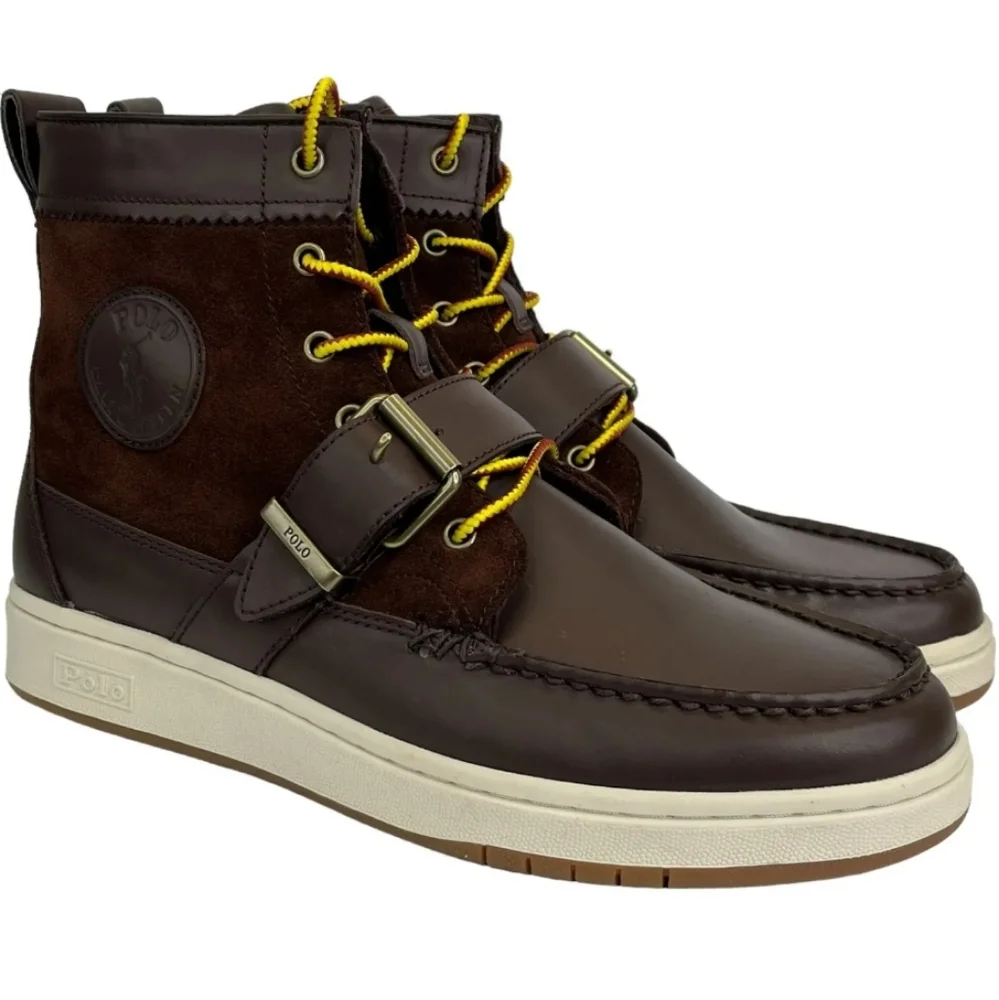 Polo‎ Ralph Lauren Shoes Mens Size 9 Gray Sneaker Boot Leather Mid Top BO-LCB Polo Ralph Lauren Men main image 2